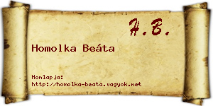Homolka Beáta névjegykártya